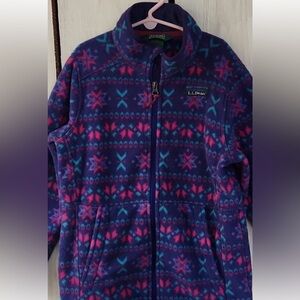 NWOT L.L. Bean Girls 10-12 Fleece Zip Up Sweater